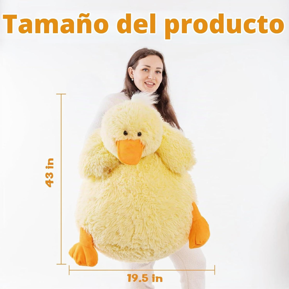Jrystar Animales de peluche de pato gigante de 43 pulgadas, juguete...