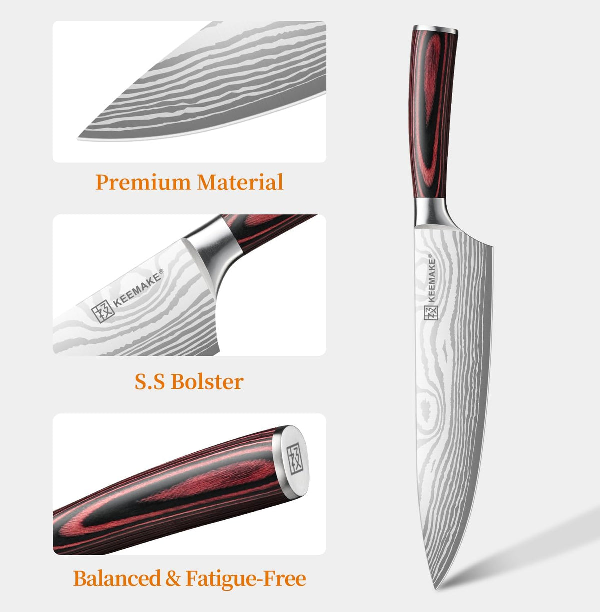 Cuchillo de chef KEEMAKE de 8 pulgadas - Cuchillo de cocina ultra a...