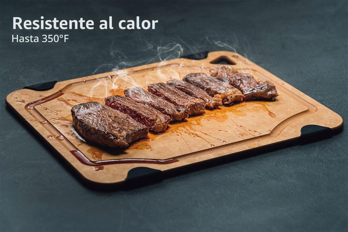 Tabla de cortar para cocina, tabla de cortar TOPTIER de fibra de ma...