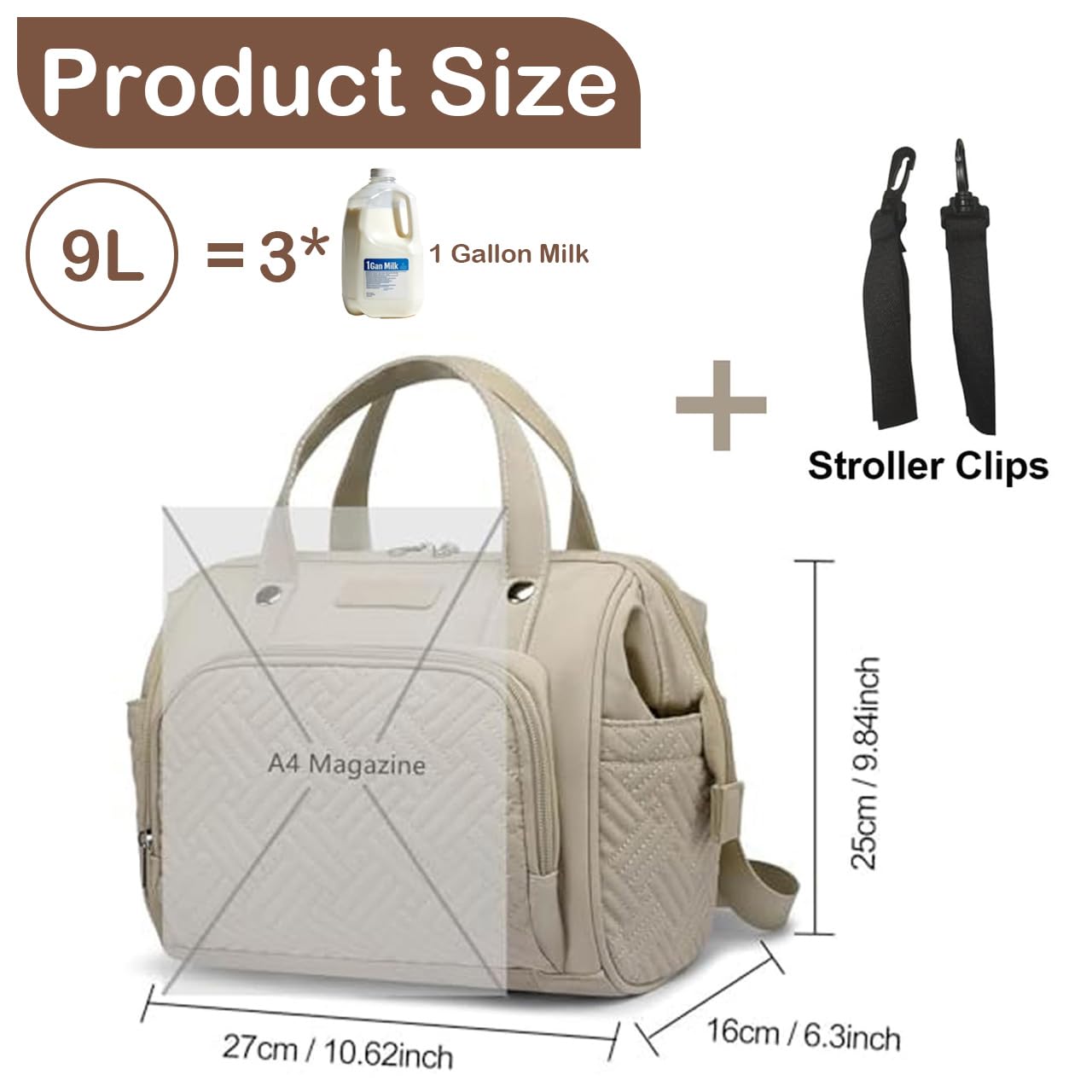 FHELAD - Bolsa de pañales pequeña para mujer, mini bolsa de bebé 4...