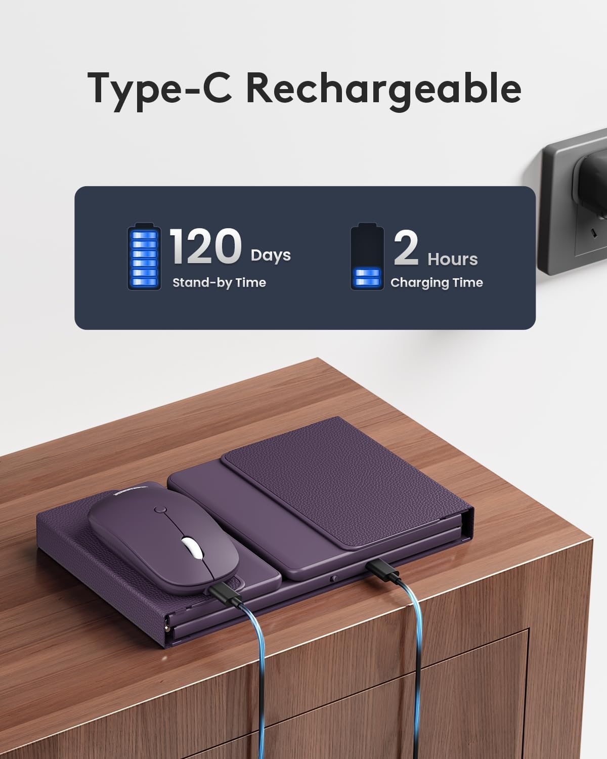 Samsers - Teclado y mouse plegables, combo de teclado Bluetooth ple...