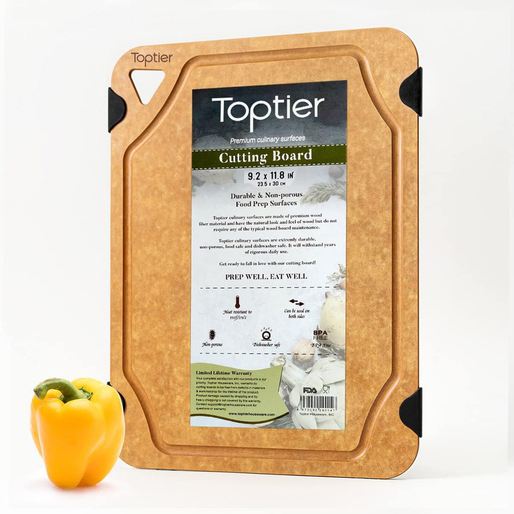 Tabla de cortar para cocina, tabla de cortar TOPTIER de fibra de ma...