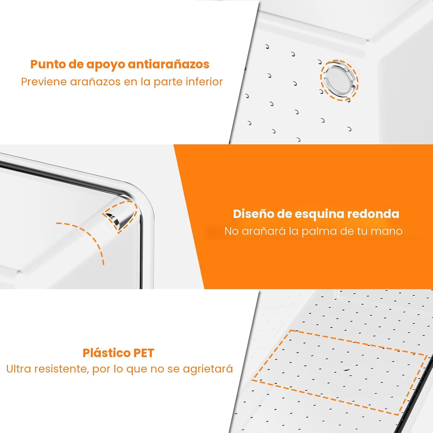 Criusia Juego de 6 organizadores de cajones transparentes de gran t...