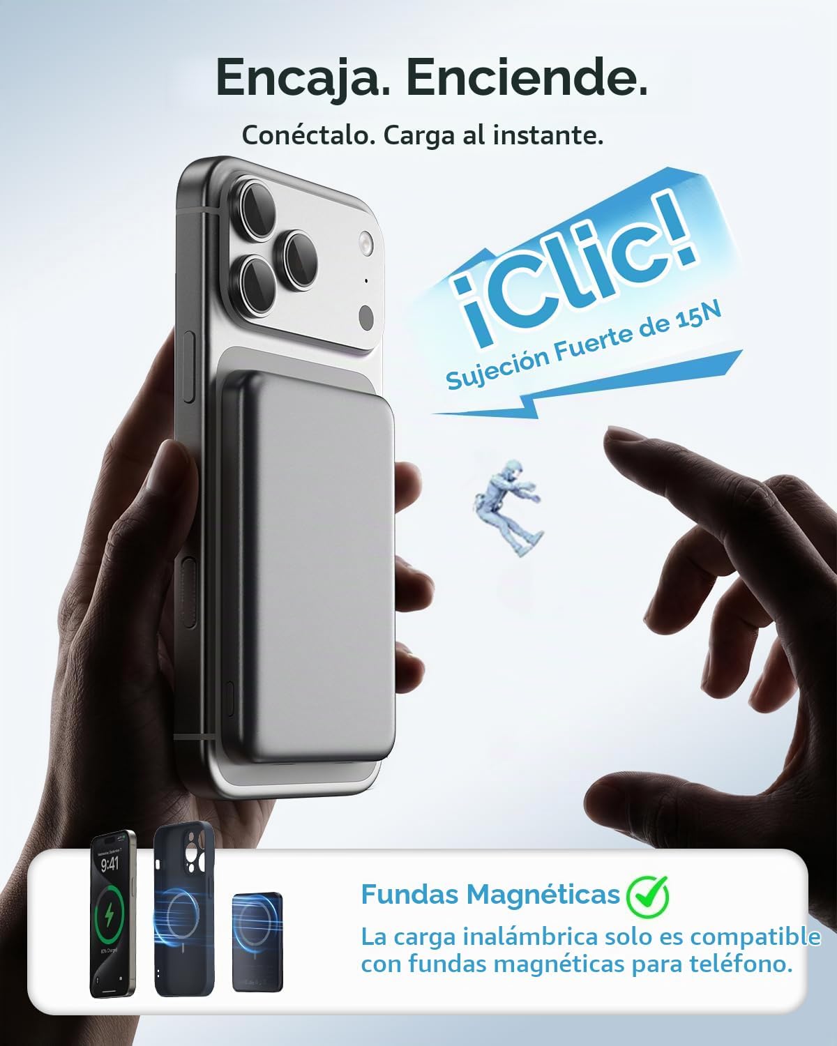 para el cargador portátil Magsafe, banco magnético delgado de la en...