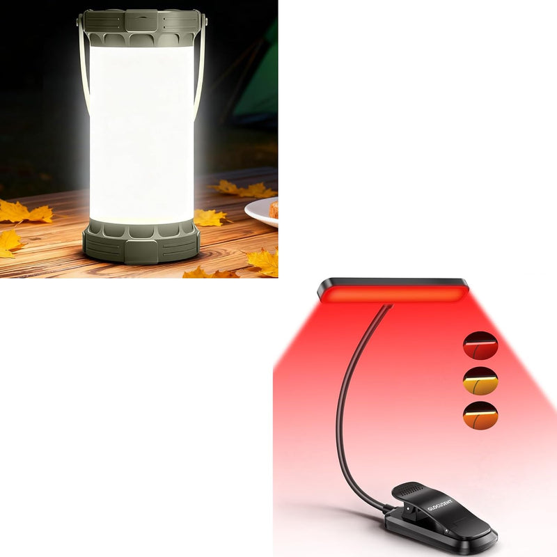 Glocusent Luz LED para acampar con 3 modos de luz roja