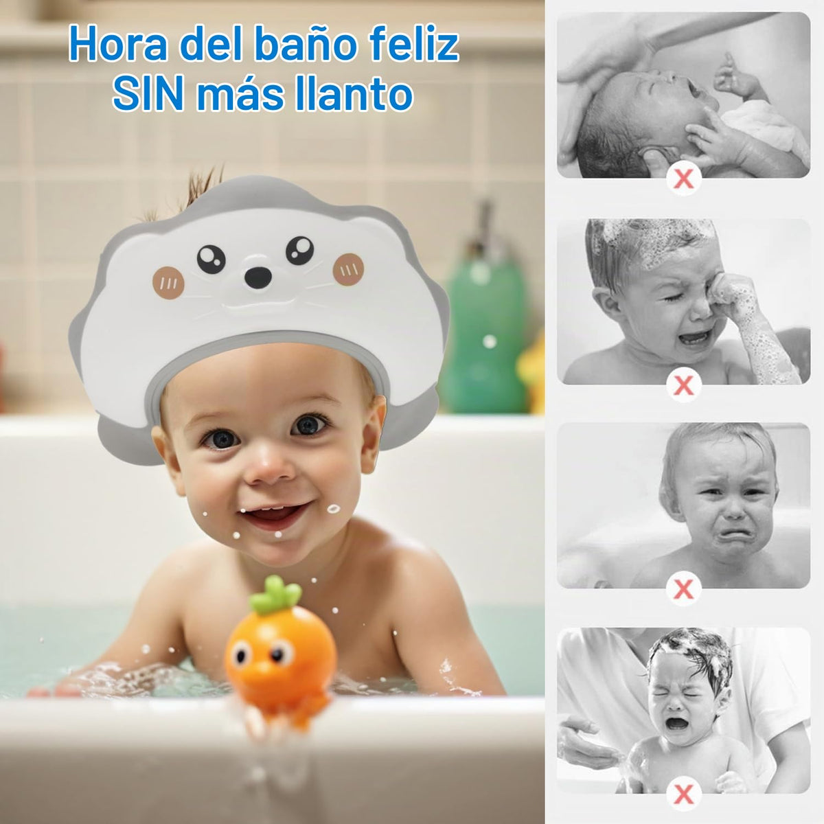 Gorro de baby shower, protector para baby shower, gorro de ducha pa...