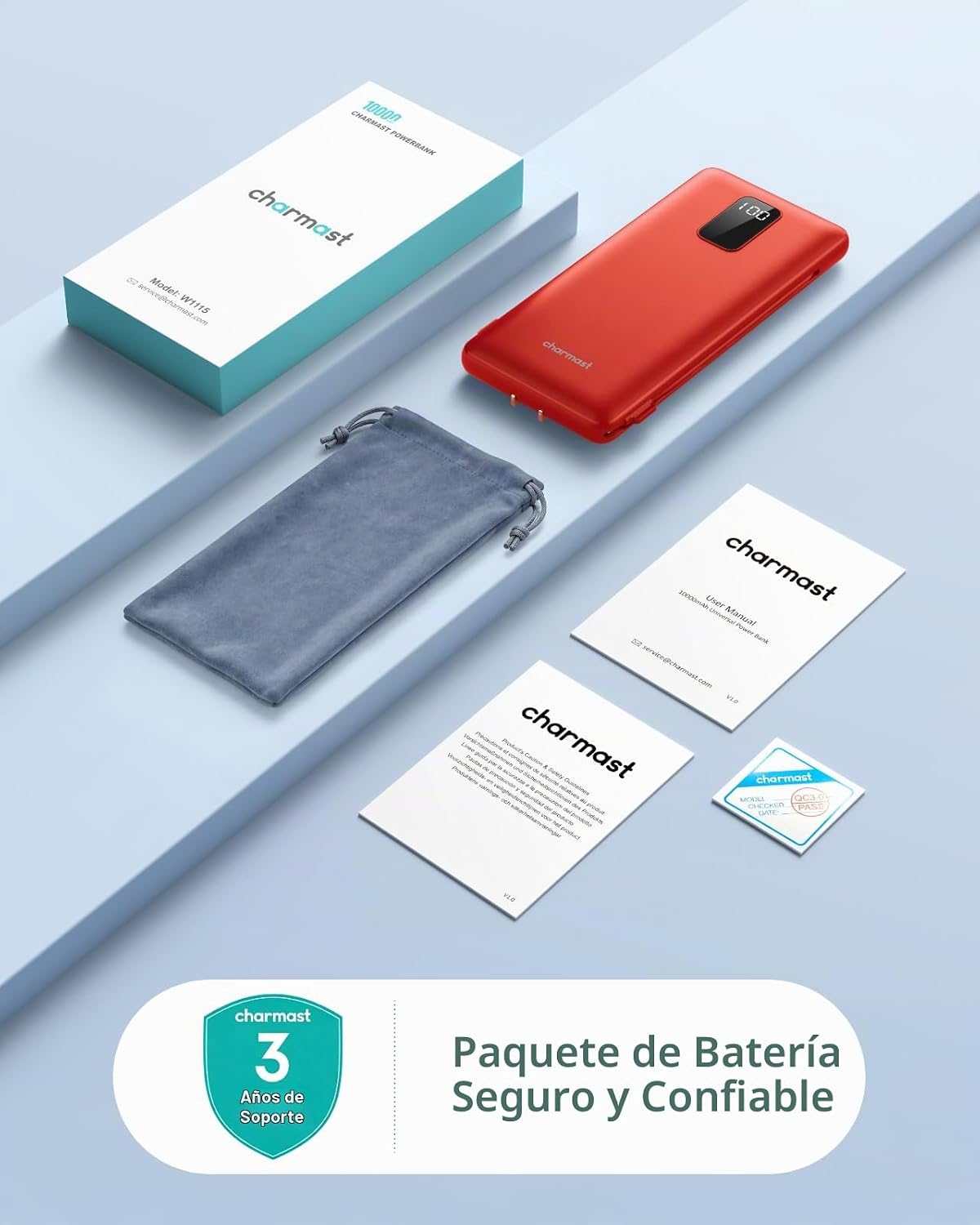 charmast Banco portátil 10000mAh del poder del cargador con el ench...