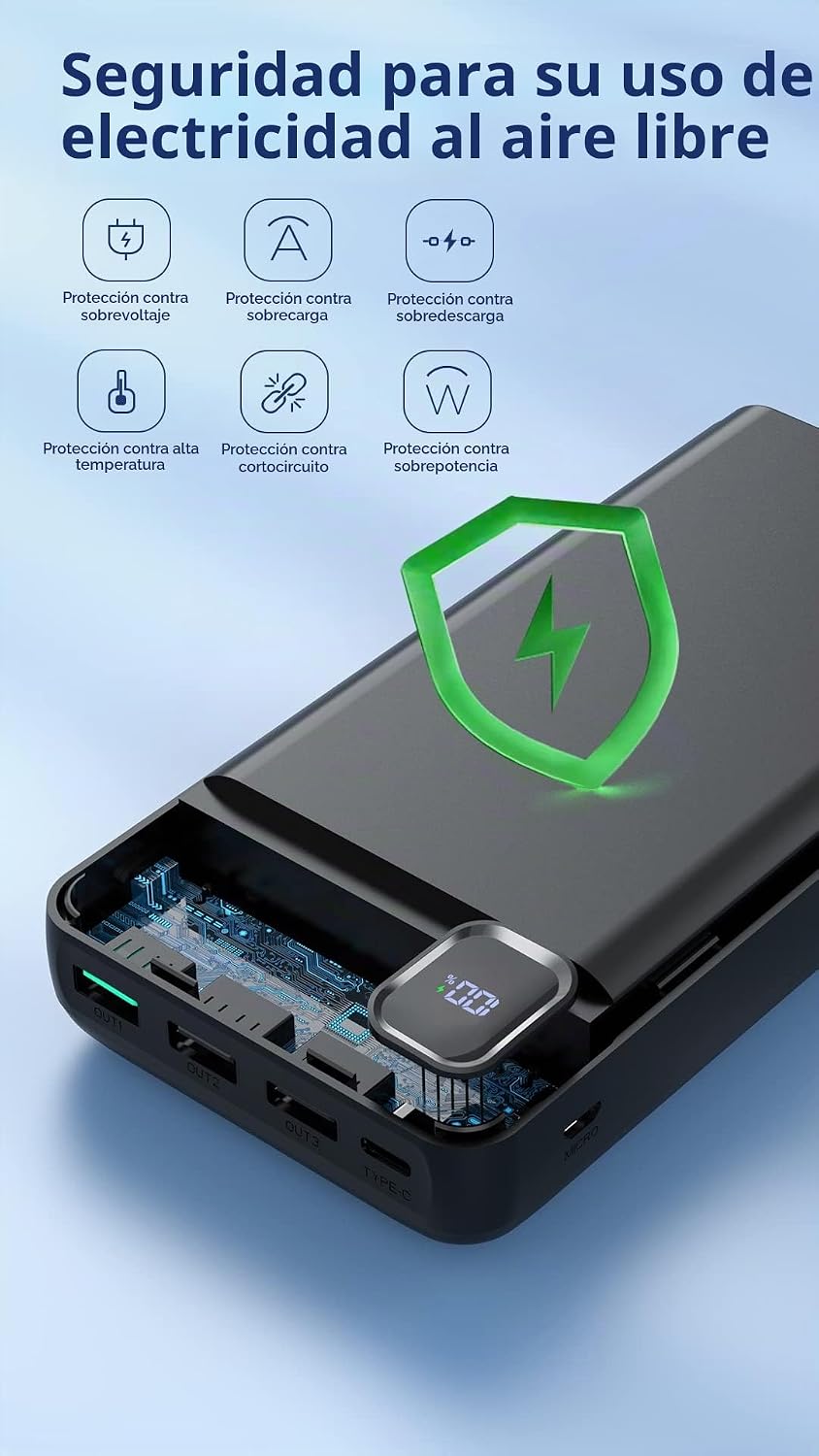 Eliegntist banco portátil del poder del cargador 50000mAh, carga rá...