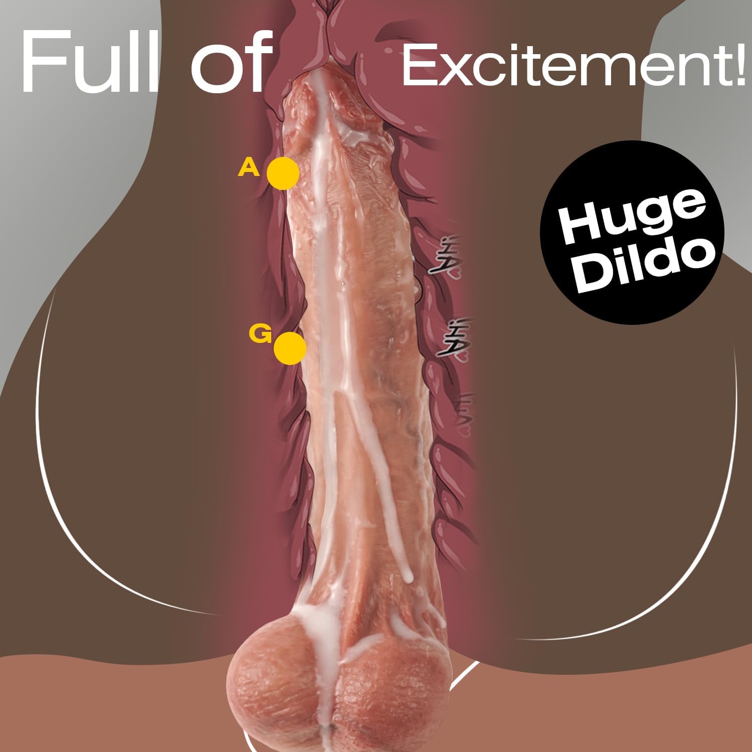 Juguete Sexual Realista Consolador Grande y Grueso, Consolador Enor...