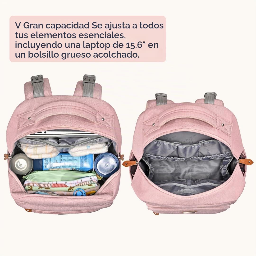 BabbleRoo Mochila para pañales \u2013 Bolsa de pañales grande de vi...