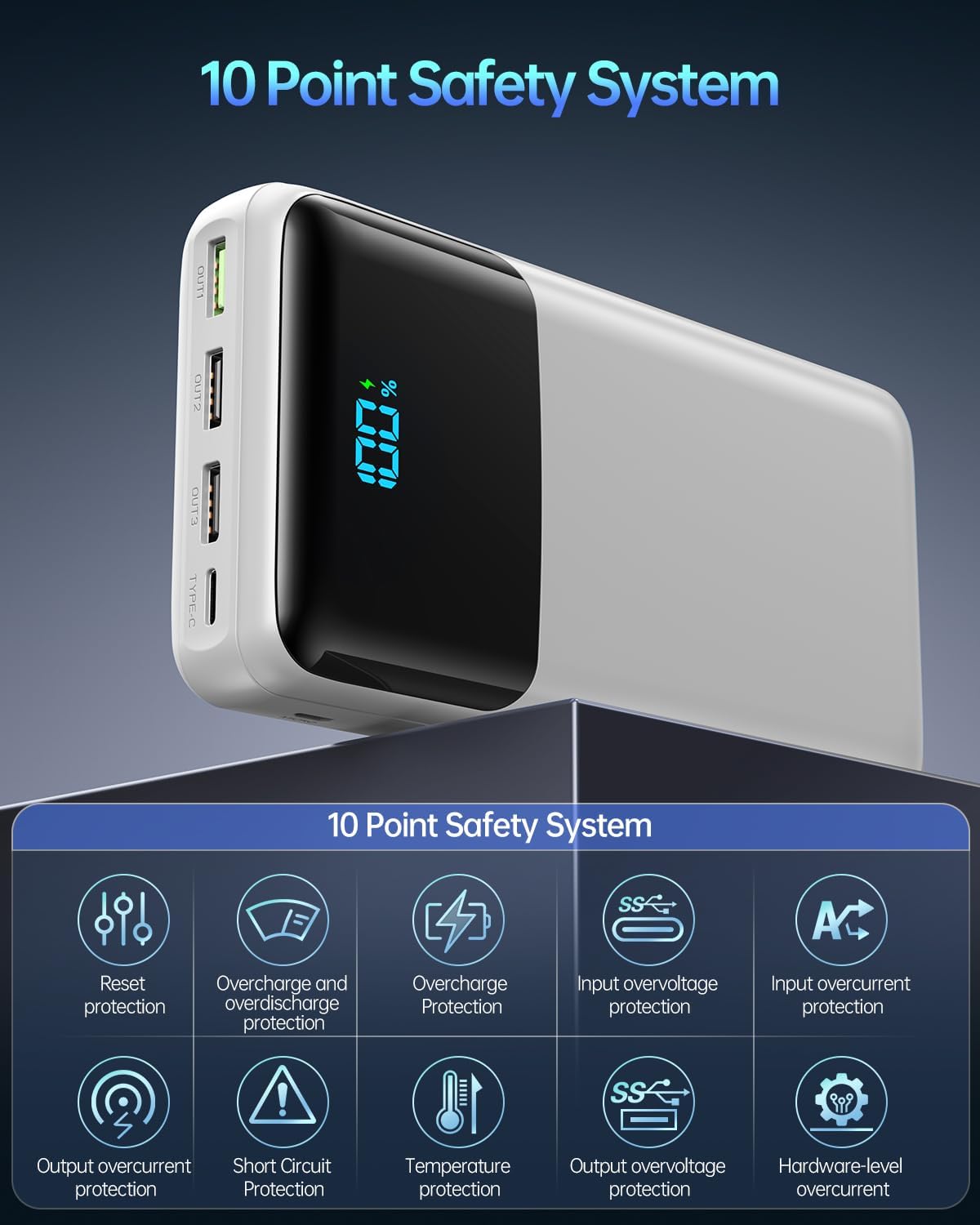 Cargador portátil Power Bank 50000mAh, PD 30W y QC 4.0 Carga rápida...