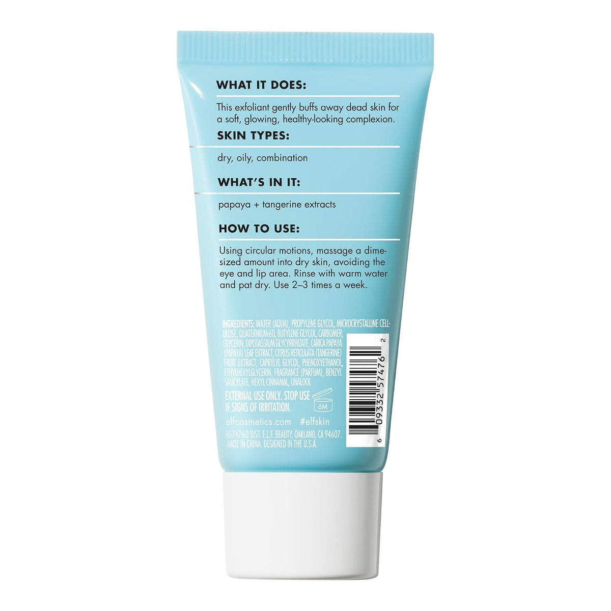 e.l.f. PIEL ¡Santa Hidratación! Exfoliante de Peeling Suave Mini, L...