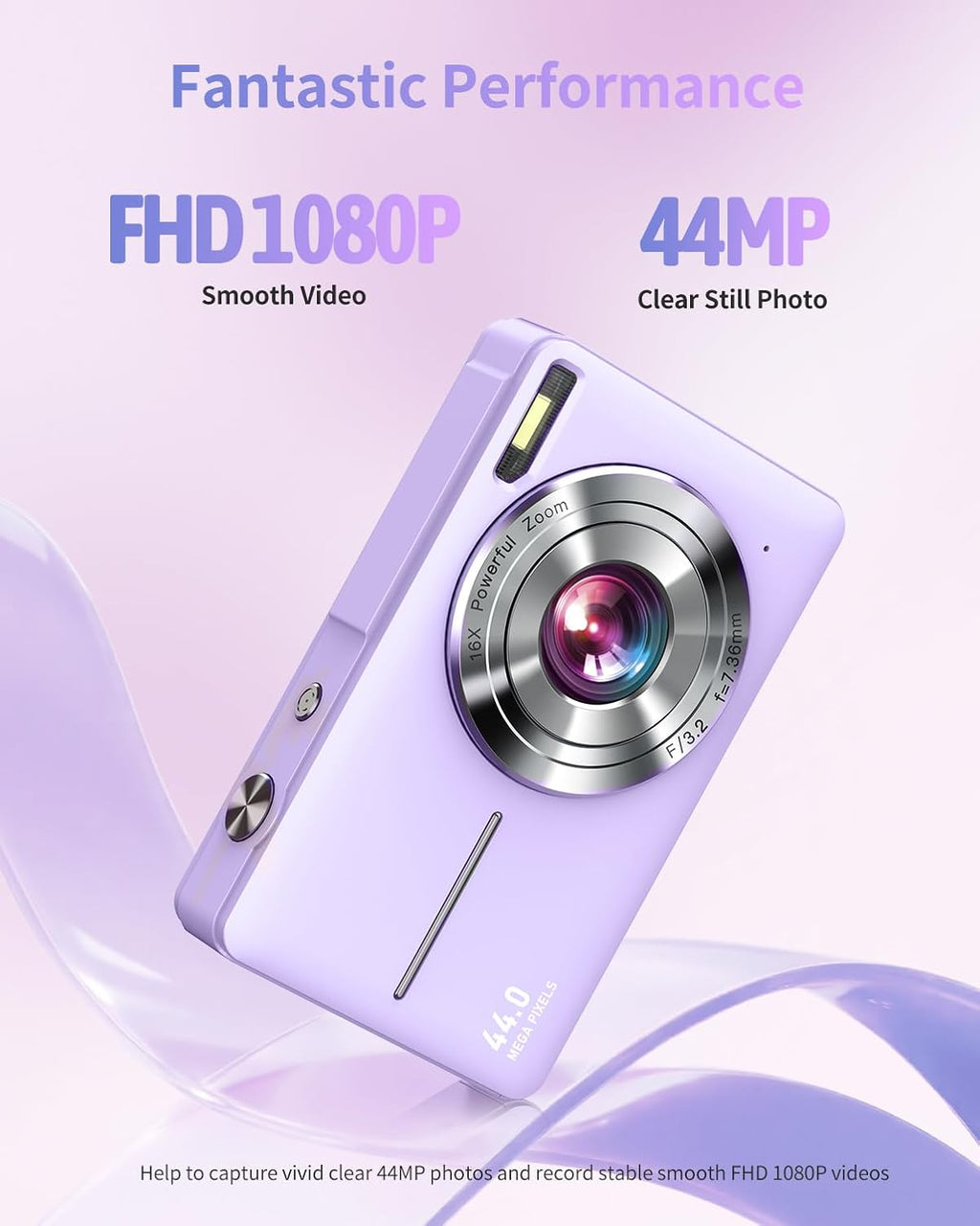 Cámara digital, FHD 1080P - Cámara de apuntar y disparar para niños...