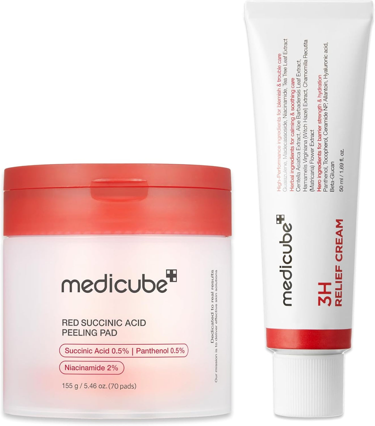 medicube Almohadilla aclarante y crema calmante Duo: almohadilla de...
