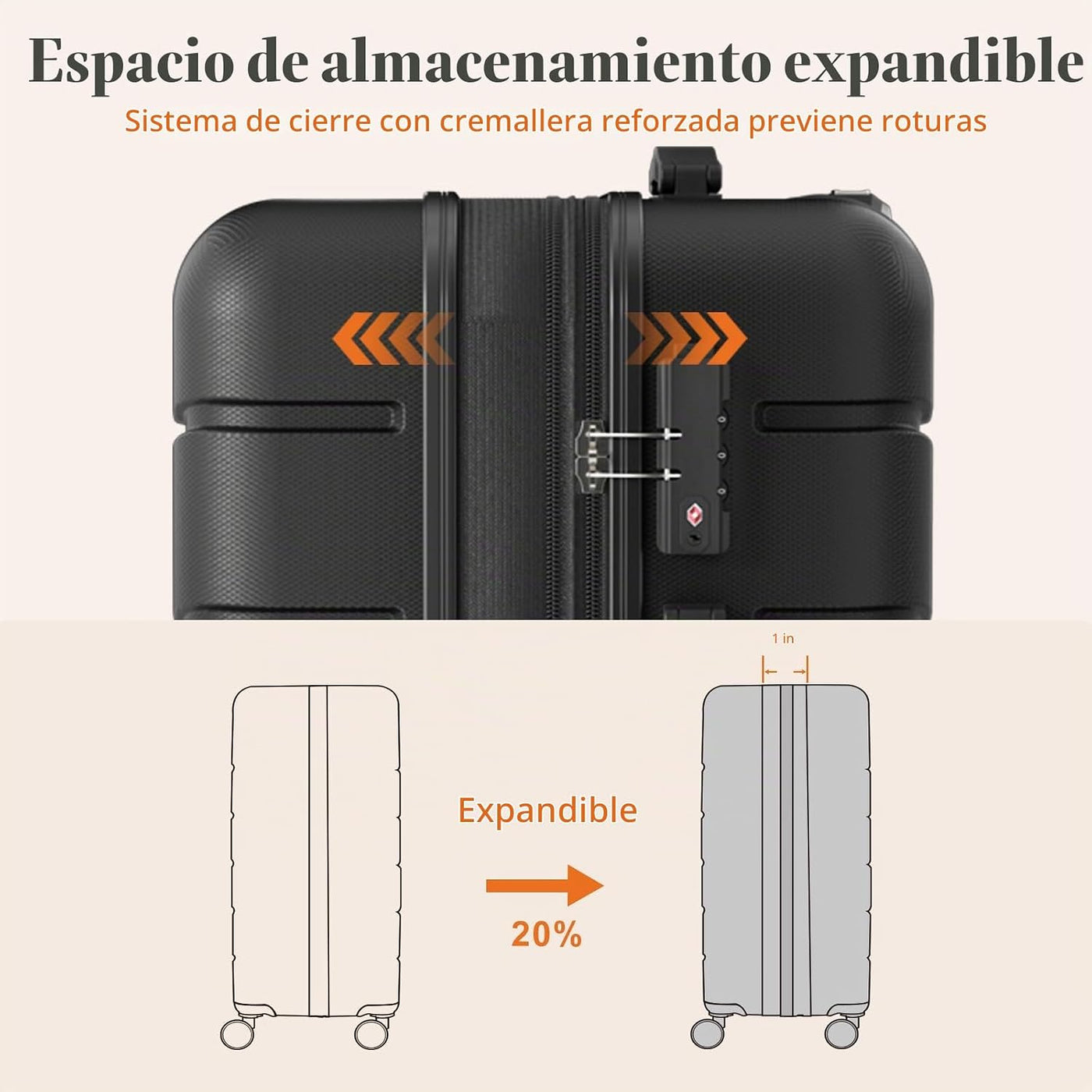 Sweetcrispy Maleta de mano, equipaje con ruedas giratorias, carcasa...