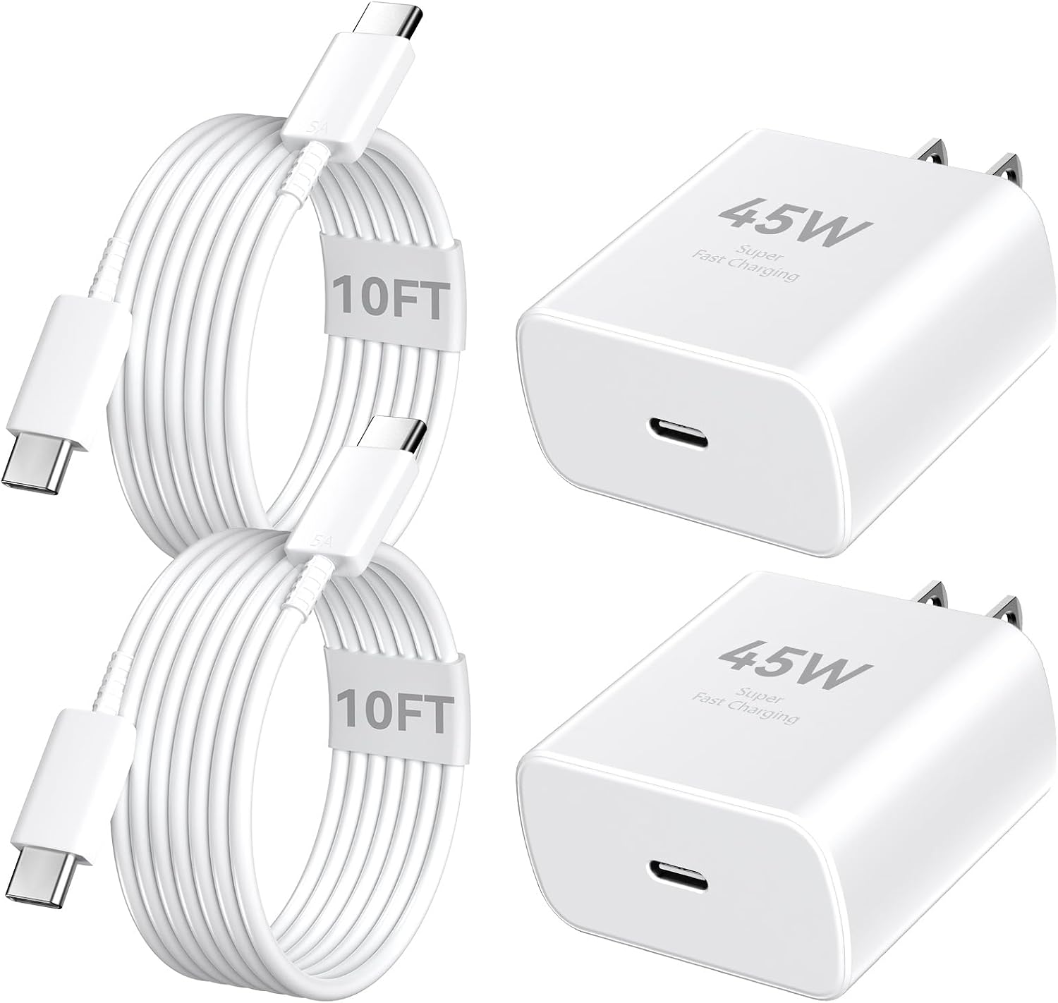 Cargador para iPhone 17, 16, 15 Pro Max, carga rápida, cargador USB C de 45 W, cable de carga rápida de 3 metros