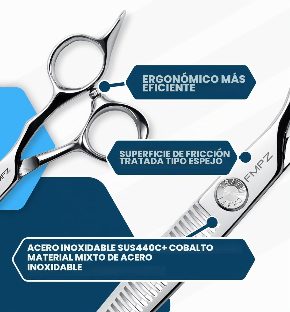 Tijeras profesionales para adelgazar el cabello, tijeras texturizan...