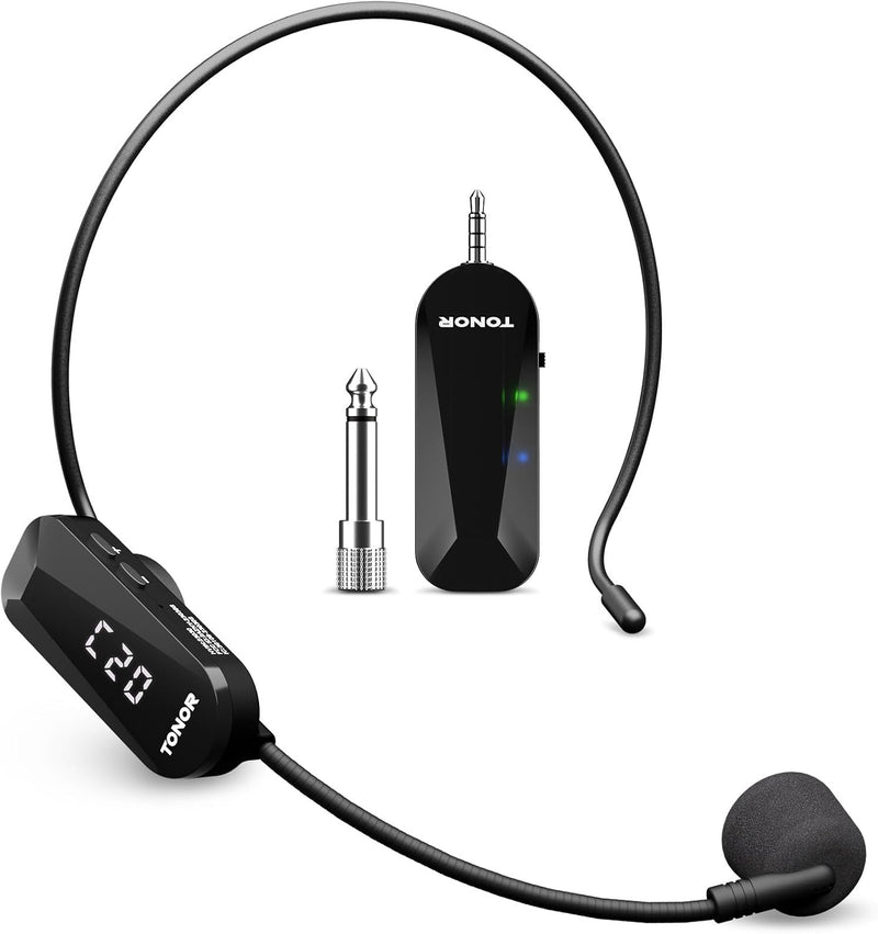 Micrófono de auriculares inalámbrico TONOR, sistema de auriculares...