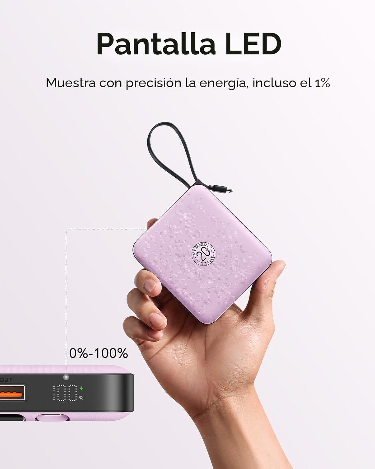 VRURC Cargador portátil Batería de 10000 mAh, Banco de energía para...
