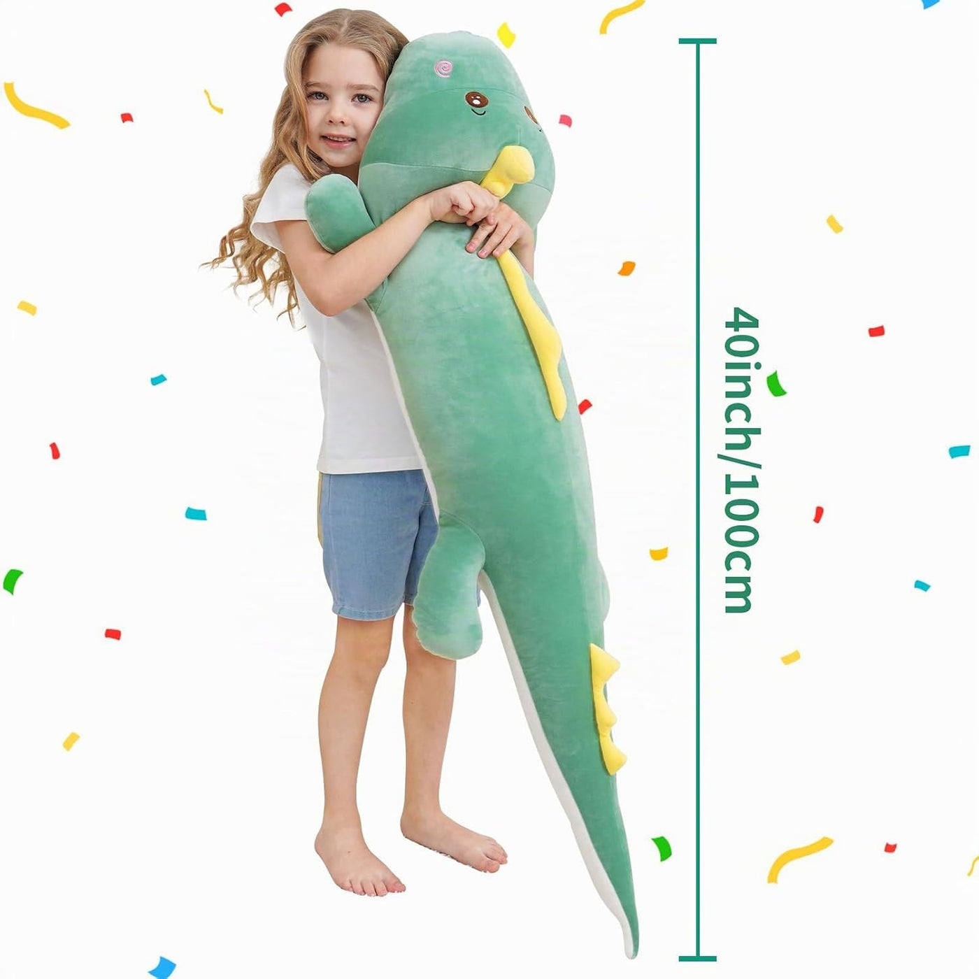 Tianmihou Almohada de felpa de dinosaurio gigante de 40 pulgadas, a...