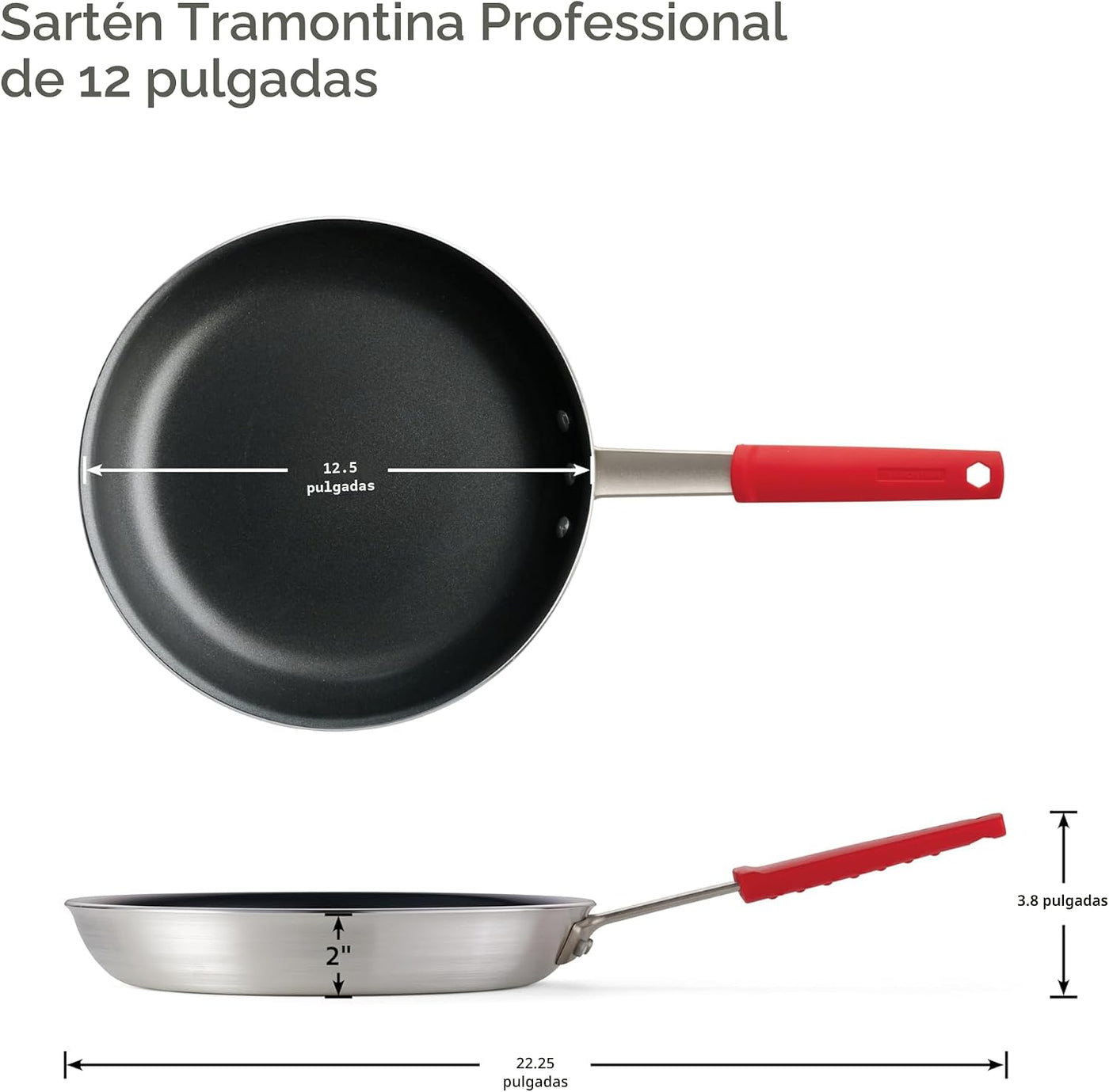 Tramontina Sartén grande antiadherente profesional de 12 pulgadas |...