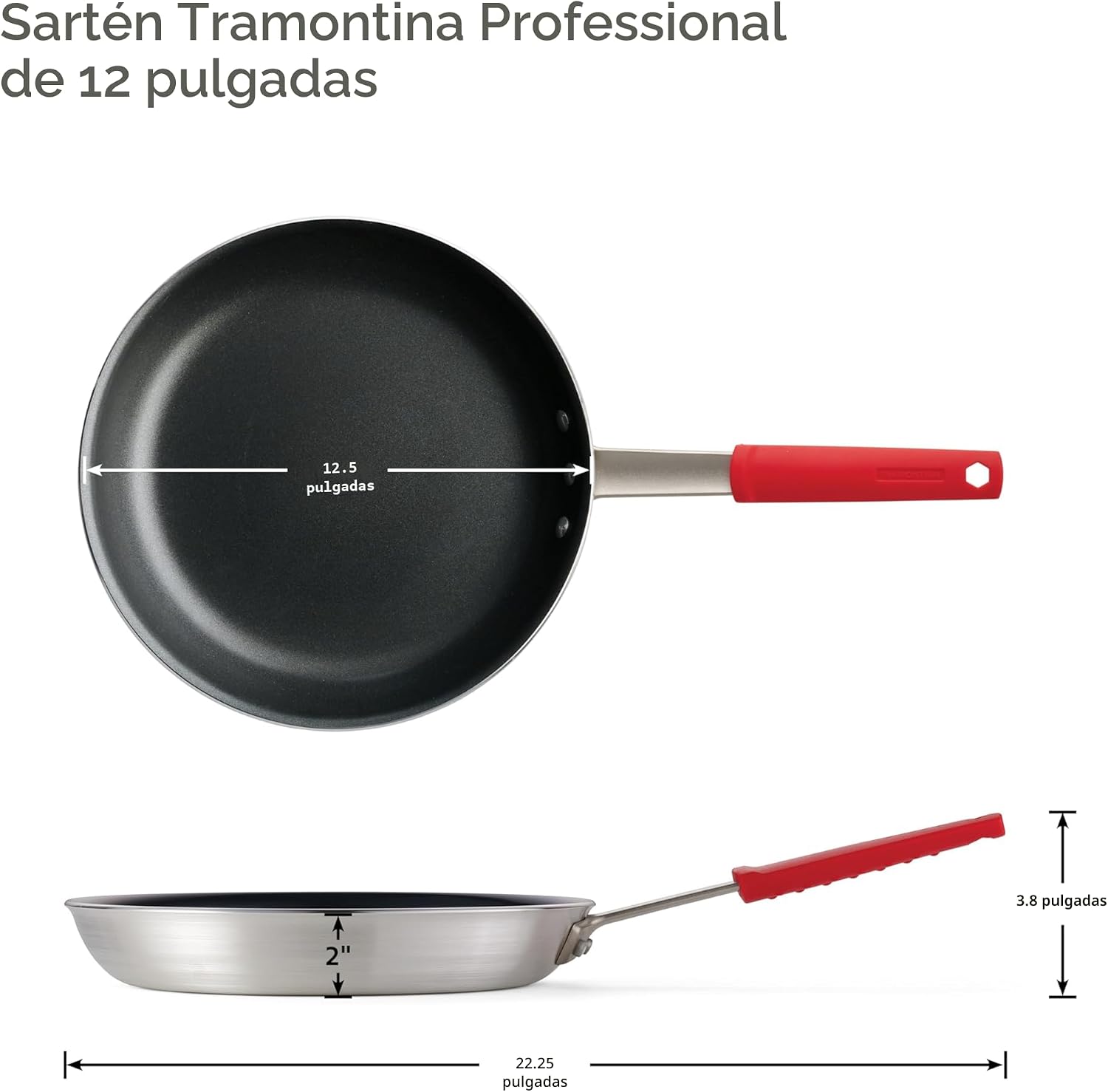 Tramontina Sartén grande antiadherente profesional de 12 pulgadas |...