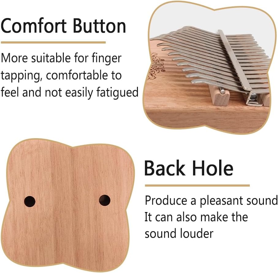 WUQIMUSC Kalimba - Piano de pulgar portátil de 17 teclas, piano de...