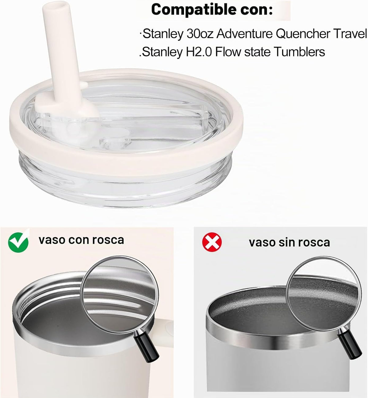 Paquete de 2 vasos de 30 onzas, tapa abatible a prueba de fugas, re...