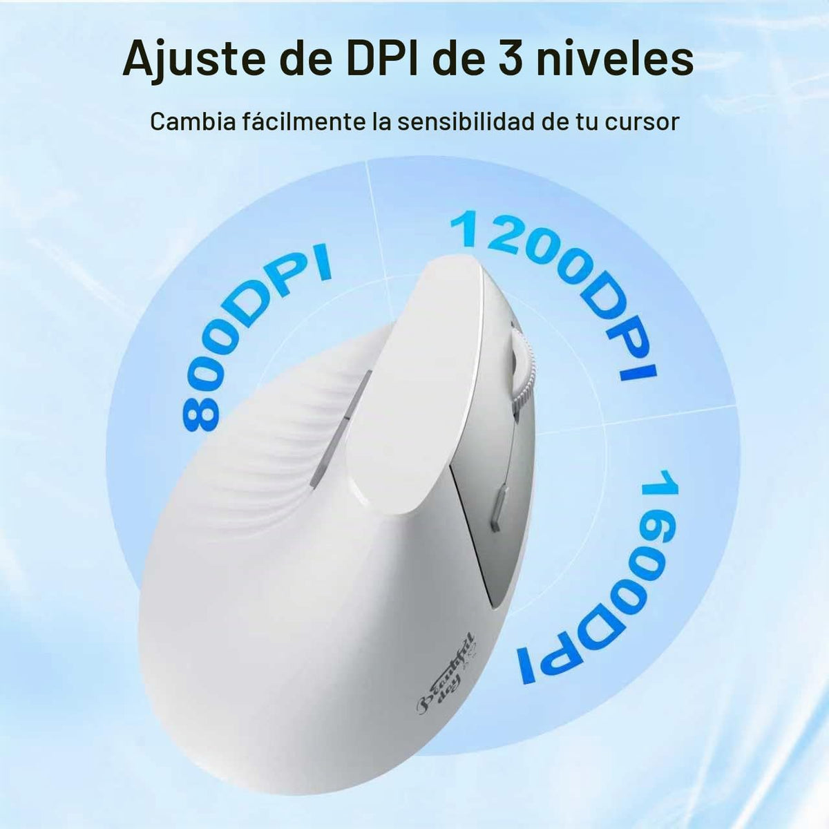 Ratón ergonómico, mouse vertical inalámbrico Bluetooth, recargable,...