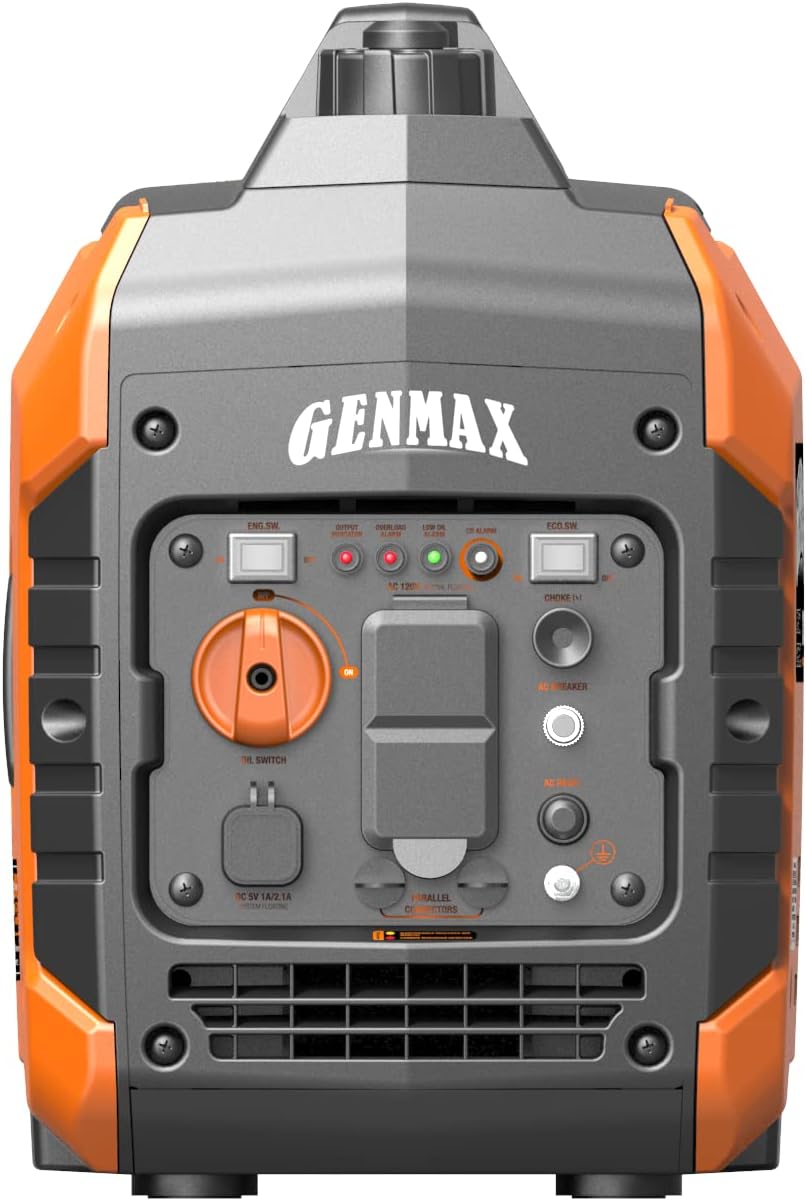 GENMAX Generador portátil, motor de gas ultra silencioso de 2000 W,...