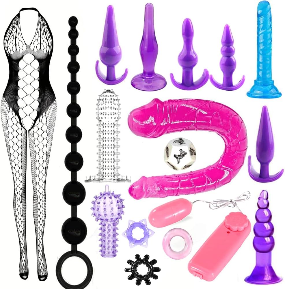 Consolador Vibrador de Punto G Tapón Anal Juego para Principiantes...