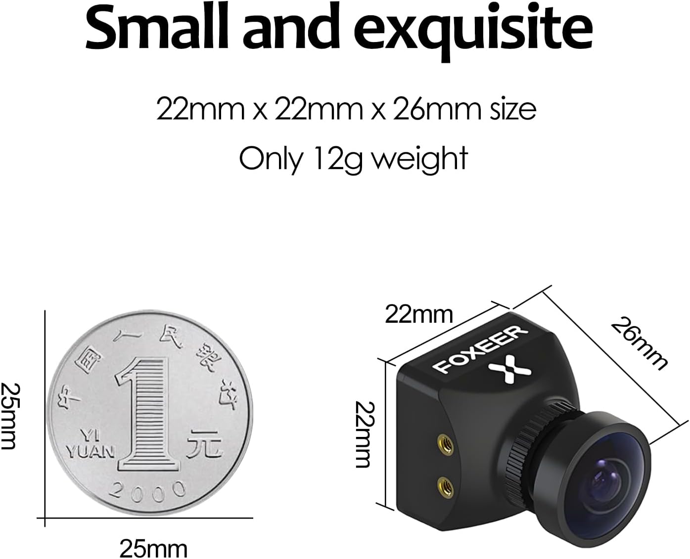FOXEER Cámara FPV Razer Mini 1200TVL 1\/3" Sensor CMOS Lente de...