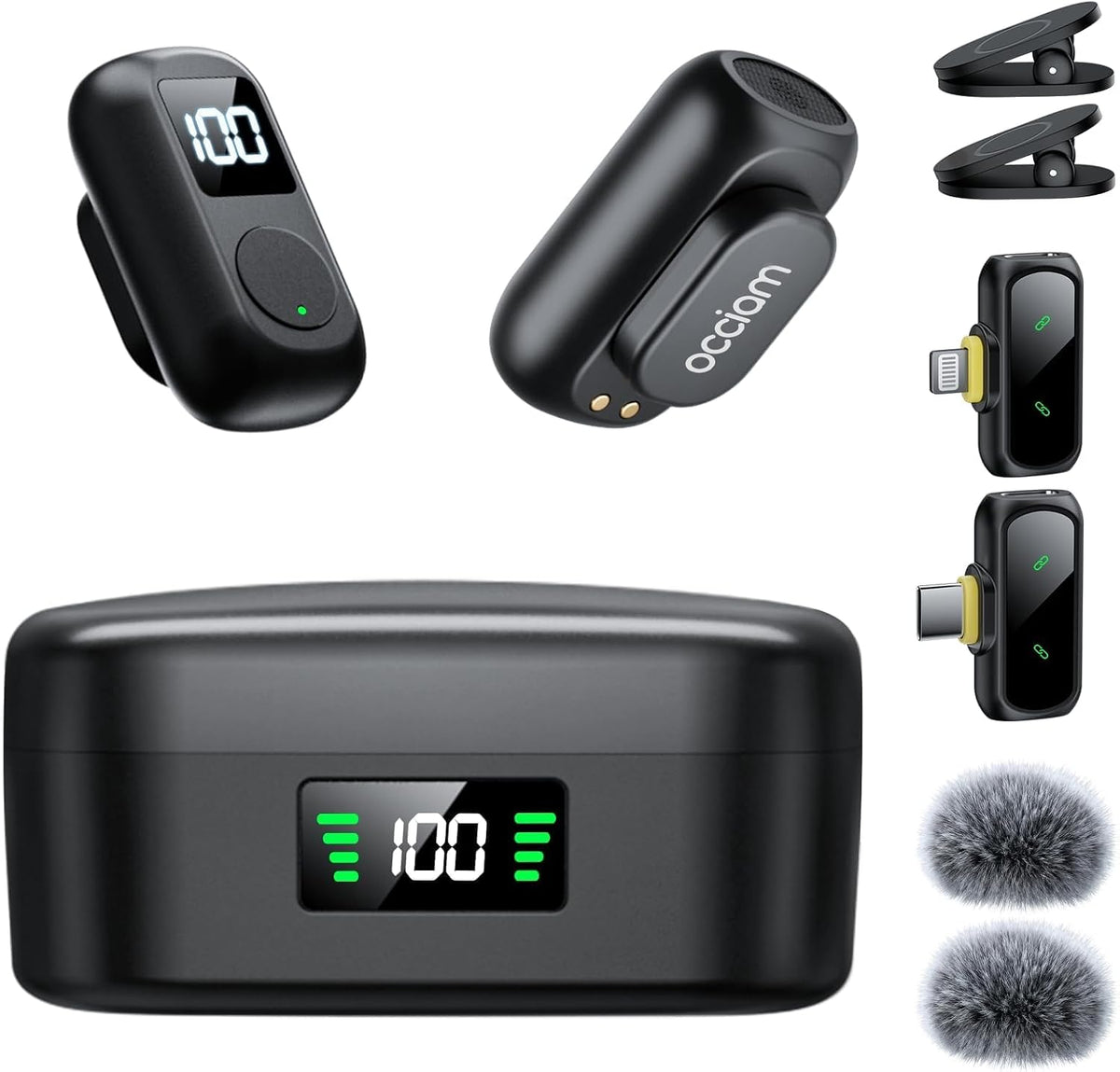 occiam Mini micrófono Lavalier para iPhone y Android Micrófono inal...