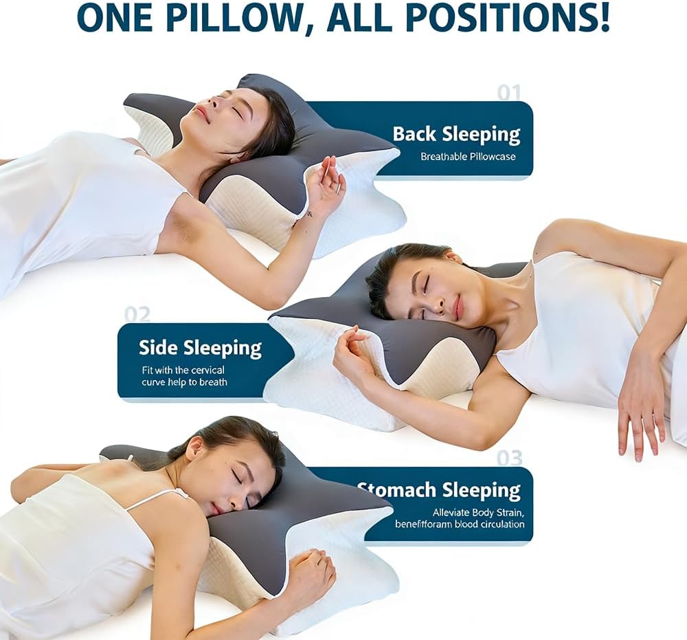 TAFOWTET Almohada cervical de espuma viscoelástica \u2013 Soporte e...
