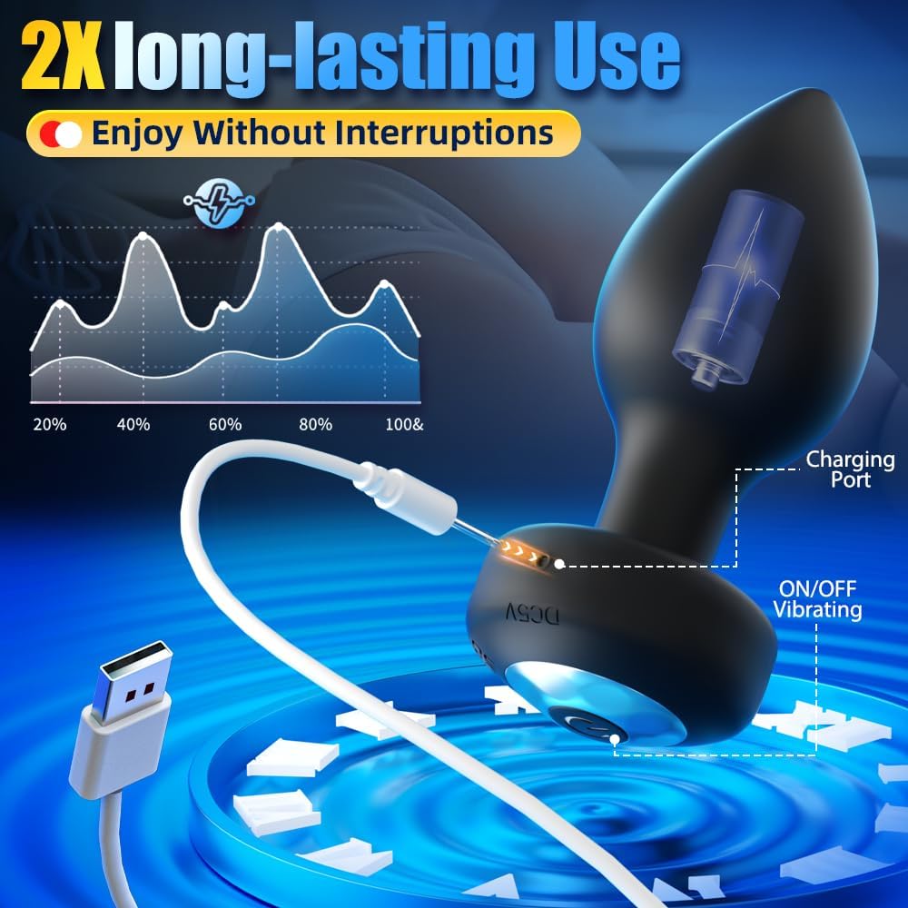 Enchufe anal vibrador para el trasero, juguetes sexuales para adult...
