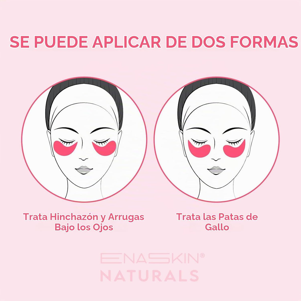 Kit de parches para debajo de los ojos: 120 piezas de cafeína rosa...