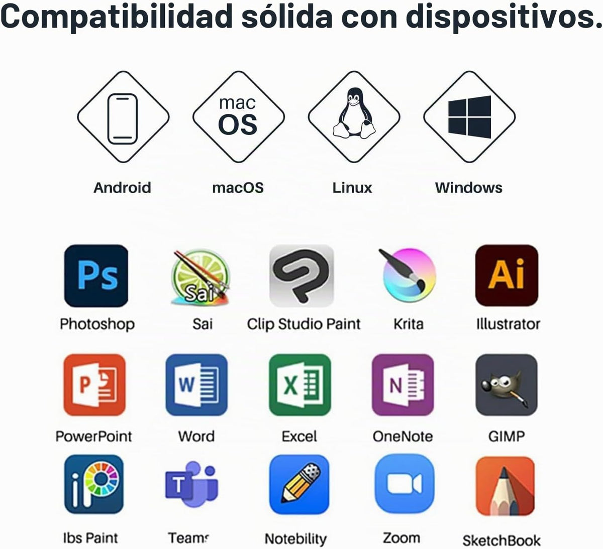 HUION HS611 Tableta de dibujo 8192 Tableta gráfica de presión con 1...