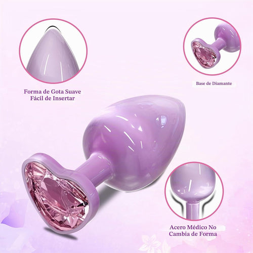 3 Piezas Juguetes Anales de Metal Tapón Anal para Adultos con Base...