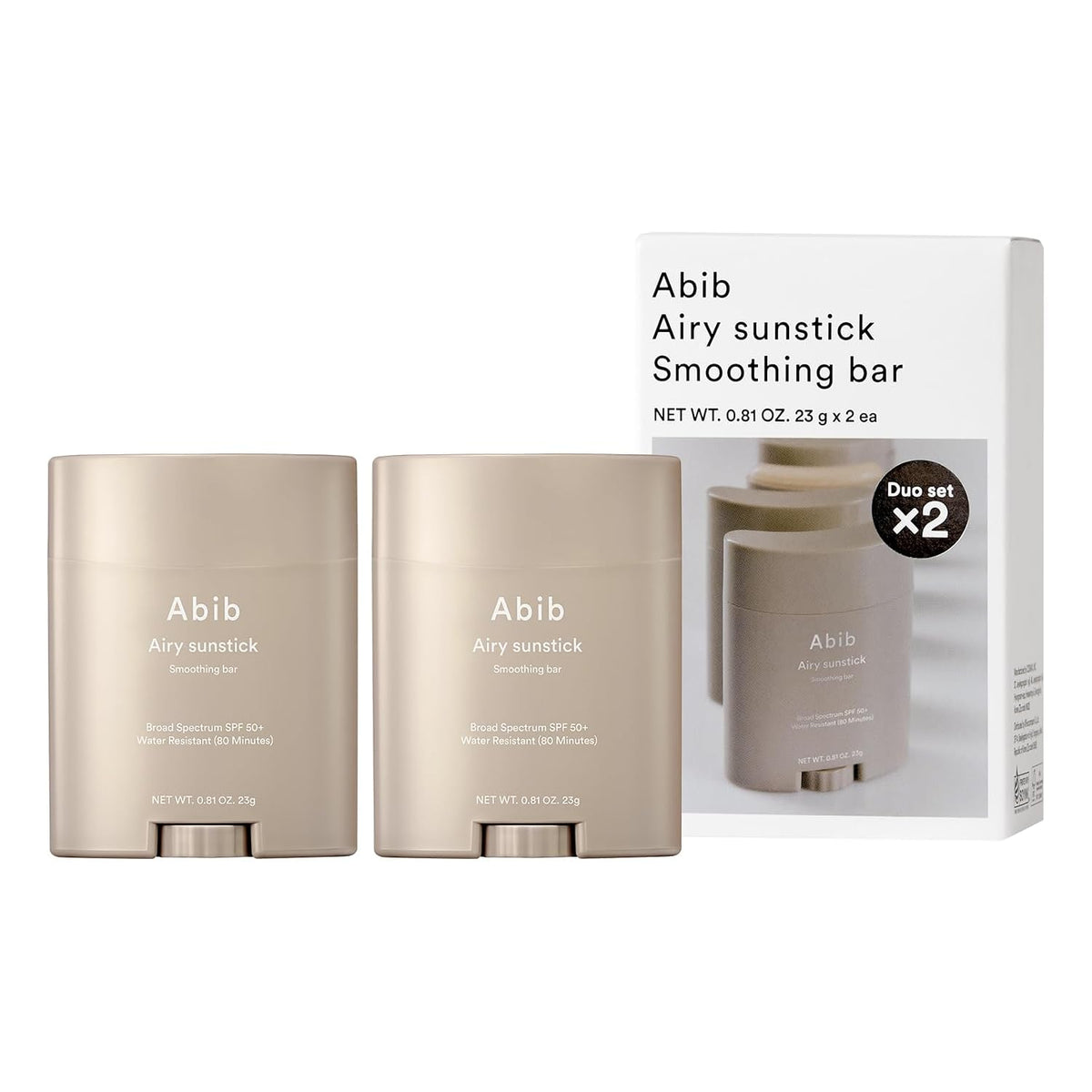 Abib Airy - Barra de protección solar DUO SPF50+ de amplio espectro...