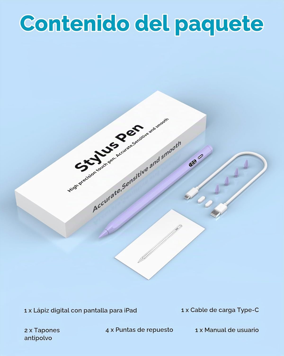 MoKo - Lápiz capacitivo para iPad 2018-2026, lápiz de carga USB-C c...