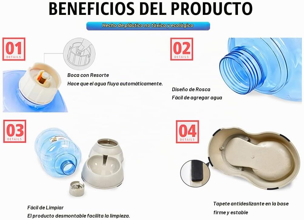 Ito Rocky Juego de alimentador automático para gatos y perros y dis...
