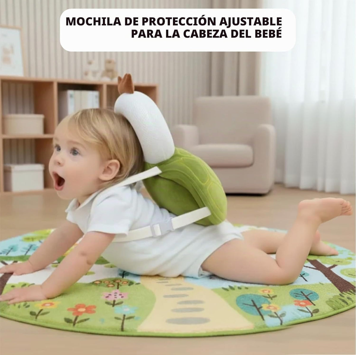 Mochila protectora de cabeza para bebé con un par de calcetines ant...