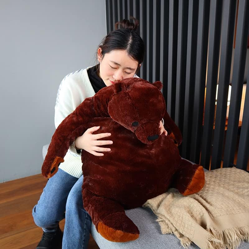 MIAOHAHA Oso de peluche marrón oscuro de 31.5 pulgadas, oso de pelu...