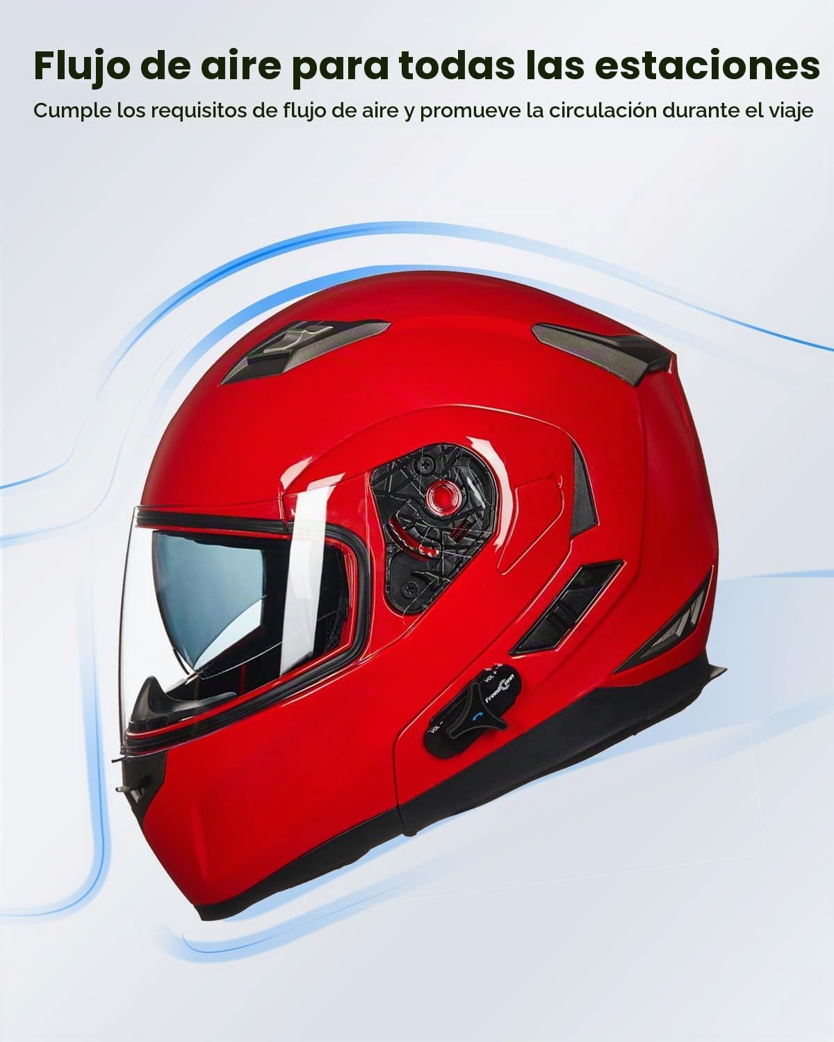 ILM - Casco de motocicleta modular con visera solar abatible, Bluet...