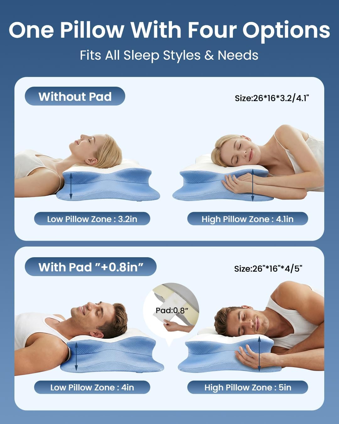 Almohada cervical para aliviar el dolor de cuello, almohada de cont...
