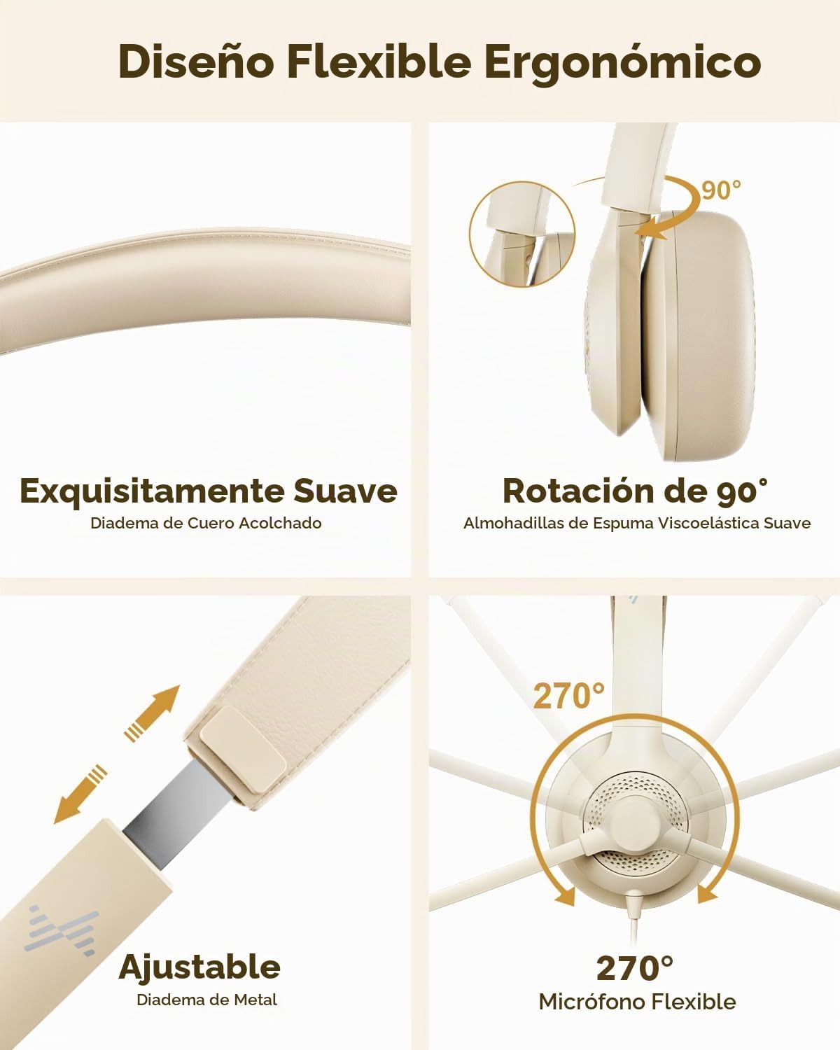 JIAMQISHI Auriculares USB con micrófono para PC, auriculares de com...