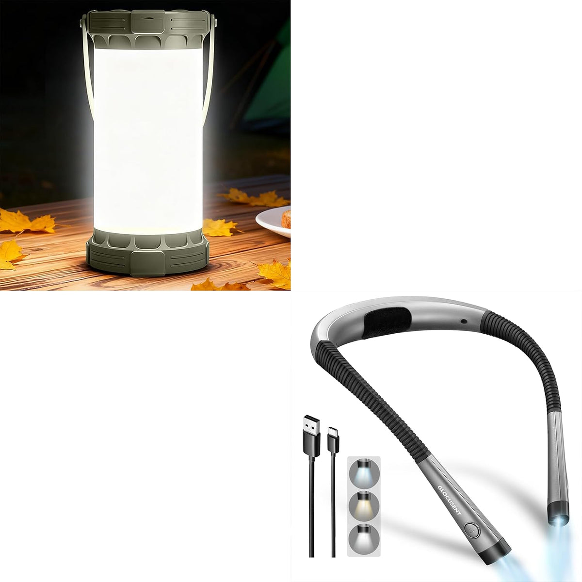 Glocusent Linterna LED ultra brillante para acampar, luz de camping...