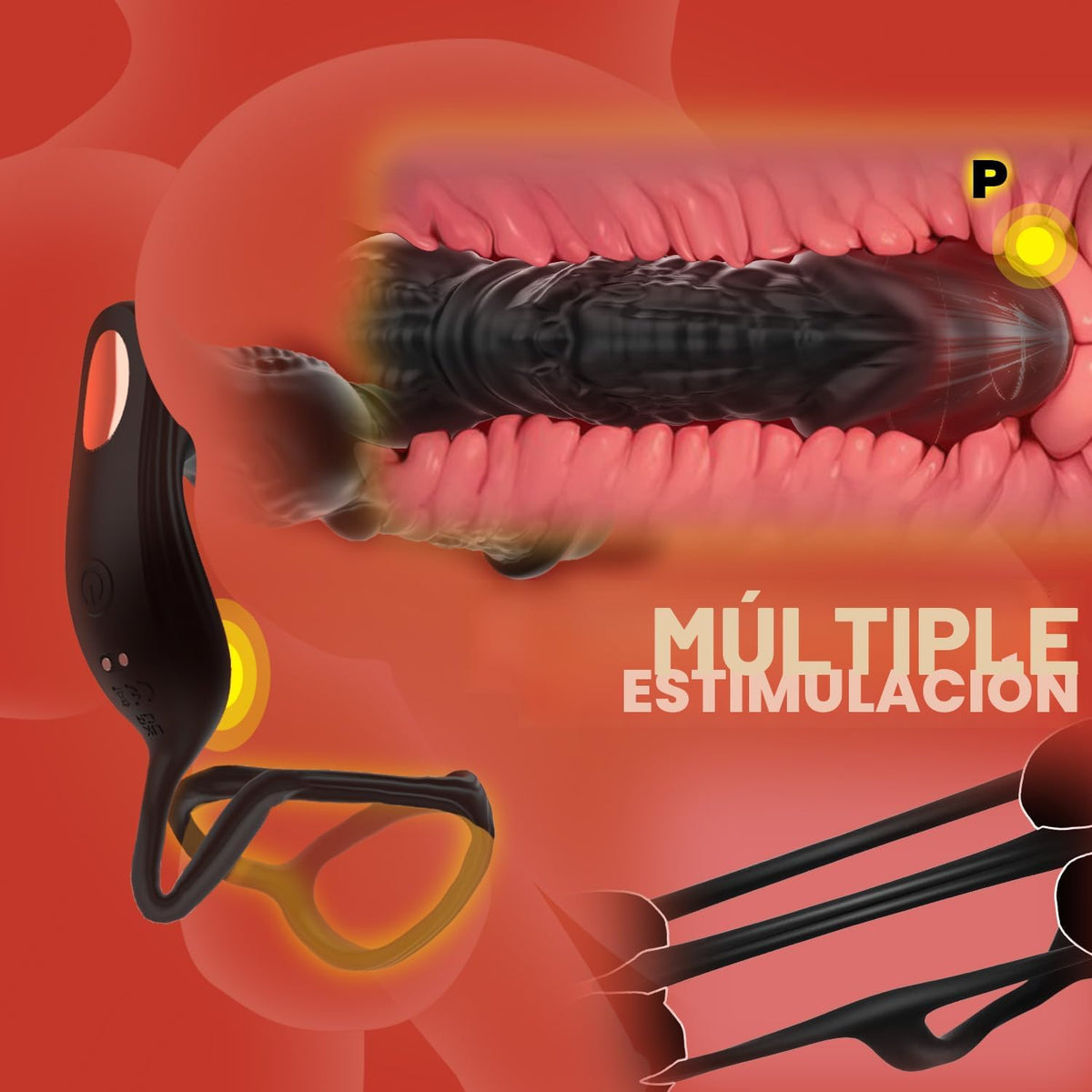 Vibrador anal masajeador de próstata de empuje rápido para hombres,...