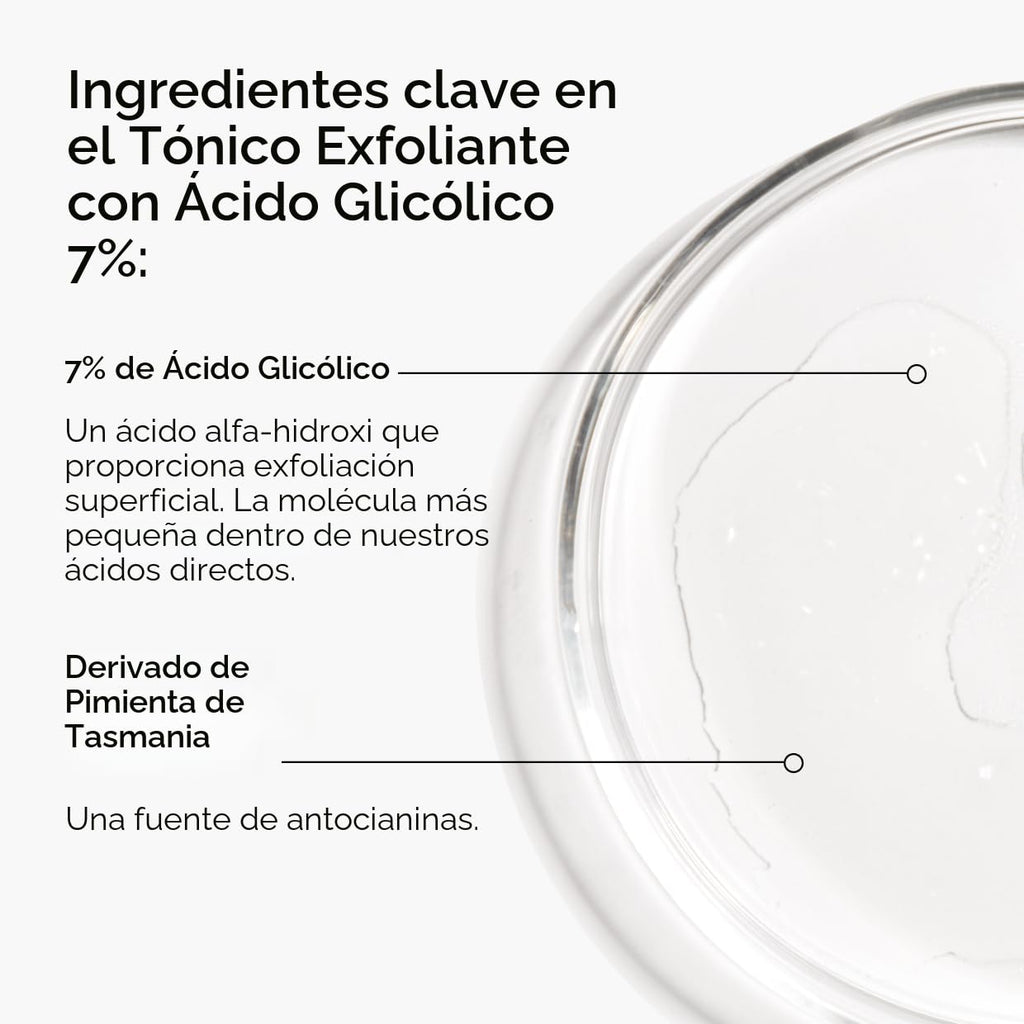 Tónico exfoliante al 7% con ácido glicólico The Ordinary, tónico di...