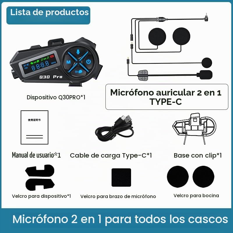 YMY Walkie Talkies para casco, kit de intercomunicación para motoci...